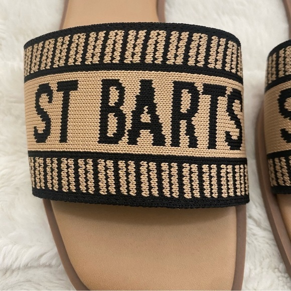 St Barts Tan and Black Sandals Slides Size 7 - Picture 4 of 8